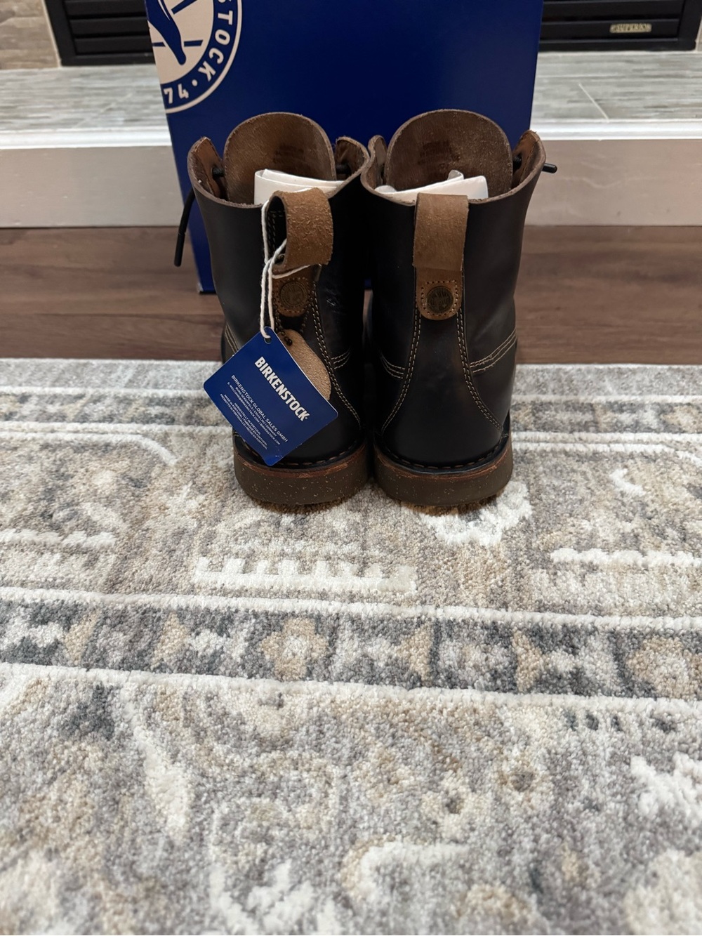 Birkenstock Birmingham Moc Black Leather Lace-Up Boots - Picture 4 of 13